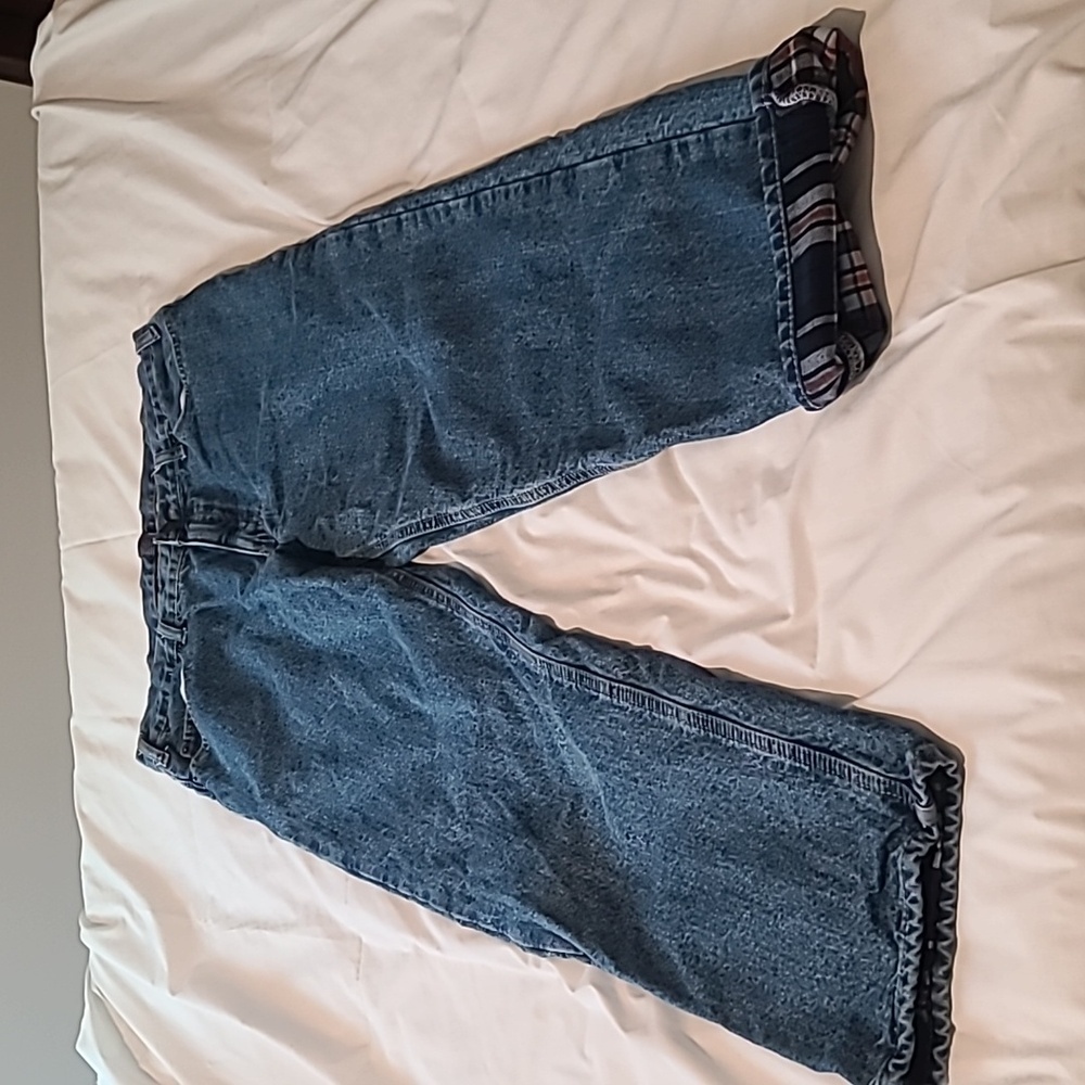 TRUE BLUE  Men's Plaid Flannel Lined    Jeans Size 36x32